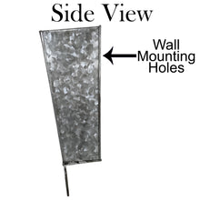 Load image into Gallery viewer, Farmhouse Galvanized Steel Wall Box with Towel Bar, Rustic Vintage Style Bathroom or Kitchen Decor Accessory, 8" x 4.2" x 13.5"