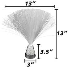 Load image into Gallery viewer, Color Changing Fiber Optic Lamp with Beautiful Illuminated Crystal Base, 13 Inches Tall, Battery Operated, Calming Sensory Mood Lighting
