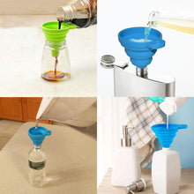 Load image into Gallery viewer, 4 Pack Collapsible Silicone Funnels - Reusable, for Refilling Water Bottles, Soap Dispensers, Liquids