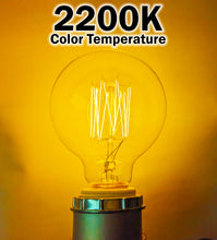 Load image into Gallery viewer, 4 Pack of Dimmable G80 Vintage Edison Light Bulbs, 360 Degree Beam Angle 60W Incandescent Bulbs, 2200K Amber Glow, E26 Medium Base