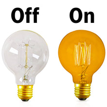 Load image into Gallery viewer, 4 Pack of Dimmable G80 Vintage Edison Light Bulbs, 360 Degree Beam Angle 60W Incandescent Bulbs, 2200K Amber Glow, E26 Medium Base