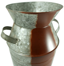 Load image into Gallery viewer, Galvanized Metal Milk Can Vase, 1.3 Gallon, 11.75" Tall, Rustic Look for Country and Farmhouse Themed Home
