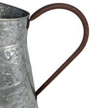 Load image into Gallery viewer, Large Galvanized Metal Pitcher Vase, 1.5 Gallon, 15.6" Tall, Rustic Look for Country and Farmhouse Themed Home