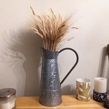 Load image into Gallery viewer, Large Galvanized Metal Pitcher Vase, 1.5 Gallon, 15.6" Tall, Rustic Look for Country and Farmhouse Themed Home