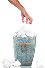 Load image into Gallery viewer, 12.50" Tall Galvanized Metal Vase, Silver with Copper Accents, Ideal for Garden, Floral Arrangements, or as a Trash Can Garbage Pail - Rustic Flair for Country, Mid-Century, or Farmhouse Themed Home