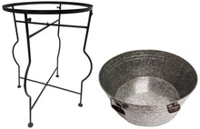 Load image into Gallery viewer, 30" Tall Free-Standing Galvanized Metal Beverage Tub with Removable Stand, Wooden Carry Handles & Built-in Bottle Opener - Ice Bucket Drink Holder