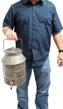 Load image into Gallery viewer, 2½ Gallon Beverage Dispenser with Spout for Pouring, Carry Handle, & Lid - Sturdy Galvanized Steel, Indoor & Outdoor, Silver Color (12" Tall, 9" Wide)