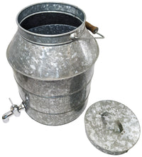 Load image into Gallery viewer, 2½ Gallon Beverage Dispenser with Spout for Pouring, Carry Handle, & Lid - Sturdy Galvanized Steel, Indoor & Outdoor, Silver Color (12" Tall, 9" Wide)