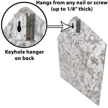 Load image into Gallery viewer, Galvanized Metal Hanging Envelope Shaped Mail Holder Wall File - Rustic Country Theme Functional Decoration Holds Papers, Letters (9.75" x 10.75")