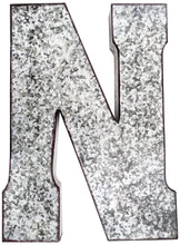 Load image into Gallery viewer, 20" Metal Letter Wall Décor, Silver with Rusted Edges, Galvanized Wall Mountable Decoration for Country, Mid-Century, or Farmhouse Theme