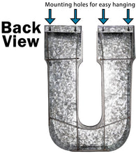 Load image into Gallery viewer, 20" Tall Metal "FUN" Letters - Hanging Décor, Silver with Rusted Edges, Galvanized Wall Mountable Decoration for Country, Mid-Century, or Farmhouse Theme