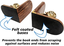 Load image into Gallery viewer, Brass Replica Mark IV Diving Helmet Bookend Pair - Stained Wooden Bases, Functional & Decorative Nautical Marine Memorabilia (5.7" L × 4" W × 6.7" H)