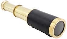 Load image into Gallery viewer, 6" Handheld Brass Telescope with Wooden Storage Box - Functional Pirate Spyglass, Collapsible Design for Costume / Cosplay or Decoration