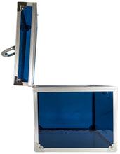 Load image into Gallery viewer, See-through Blue Acrylic and Metal Storage Box Container with Latch and Handle, Measures 7.5" x 7.1" x 7.25", Holds Playing Cards, Jewelry, Toiletries, and more - by SciencePurchase