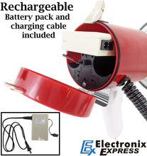 Load image into Gallery viewer, Rechargeable 50 Watt Loud Megaphone with Siren Bullhorn Speaker Outdoor Portable Amplifier