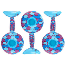Load image into Gallery viewer, 3 Pack Mermaid Fin Inflatable Pool Drink Beverage Soda Beer Can Cup Holders