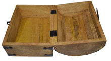 Load image into Gallery viewer, Pirate's Treasure Chest Wooden Nautical Jewelry Box with Functional Lock and 2 Keys, Wood with Iron Accents, Hinged Lid, 8 Inches Long