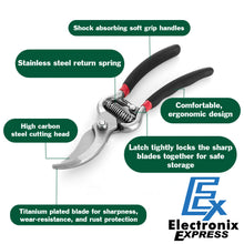 Load image into Gallery viewer, 8.5" Steel Pruning Shears - Gardening Hedge Trimmer - Bonsai / Branch Cutters