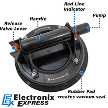 Load image into Gallery viewer, 8" Inch Heavy Duty Glass Suction Cup for Granite and Glass, Vacuum Suction Cup 330 Pound Load Capacity, Lifts Glass, Polished Stone, Plastics, Metals