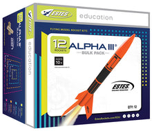 Load image into Gallery viewer, Estes 1751 Alpha III Rocket Bulk Pack, Includes 12 Model Rocket Kits (Beginner Skill Level)