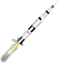 Load image into Gallery viewer, Estes Saturn V Model Rocket Starter Set - Includes Assembled Rocket, Launch Pad & Controller, Four AA Batteries, Recovery Wadding, & Three Engines