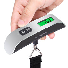 Load image into Gallery viewer, Electronic Backlit Luggage Scale with 110lb (50kg) Capacity and .02lb (10g) Graduation, Thermometer - (Battery Included)