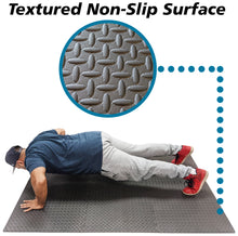Load image into Gallery viewer, Interlocking Foam Tiles Thick Exercise Mat - Soft Supportive Cushion for Exercising or Gym Equipment Floor Protection, Non-Skid Texture
