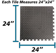 Load image into Gallery viewer, Interlocking Foam Tiles Thick Exercise Mat - Soft Supportive Cushion for Exercising or Gym Equipment Floor Protection, Non-Skid Texture