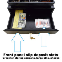 Load image into Gallery viewer, PL-420 Point of Sale/Register Heavy Duty Rj-12 Key-Lock Cash Drawer with Bill Coin Trays, Keep Your Money Safe, Black