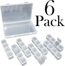 Load image into Gallery viewer, 6 Pack Diamond Painting Storage Boxes, 28 Grids Per Case - Snap to Close Compartments for Resin Diamonds, Beads, Nail Rhinestones, and More