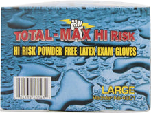 Load image into Gallery viewer, Total Max Hi-Risk 50 Count Large Powder-Free Latex Gloves, 15 Mil