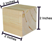 Load image into Gallery viewer, 12 Pack Unfinished Birch Wood Blocks, 2 Inch Natural Wooden Cubes with Smooth Surface for Painting, Arts, Crafts