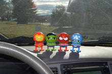 Load image into Gallery viewer, Super Collection Set of 4 Emoji Bobblehead Figures Car Decorations - Cute Interior Decor Toy Party Favor Dashboard Ornaments (Super Collection)