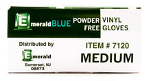 Load image into Gallery viewer, Emerald Shannon 100 Count Medium Powder-Free Vinyl Gloves, 4 Mil, Blue