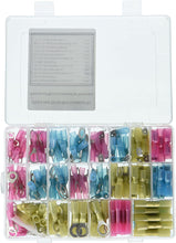 Load image into Gallery viewer, 250 Pieces Assorted Insulated Heat Shrink Electrical Wire Terminals Set, Waterproof Crimp Connectors - Includes Spade, Butt, Fork, M/F Quick, Ring