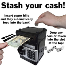 Load image into Gallery viewer, Cash Vault for Kids - Password Protect Your Bills and Coins - Bank Safe Features Sound Effects, Lights, and Music