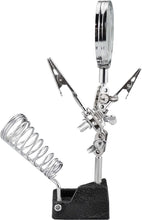 Load image into Gallery viewer, SE Helping Hand with Soldering Iron Holder and Magnifier, 4x Magnification (MZ109)
