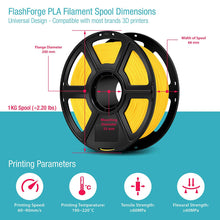 Load image into Gallery viewer, FlashForge 1.75mm Creator Series PLA Filament (2.2 lb, Yellow)