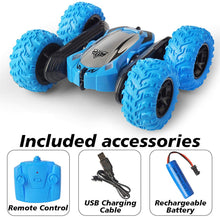 Load image into Gallery viewer, Remote Controlled Double-Sided Stunt Car with Rechargeable Battery (Blue)