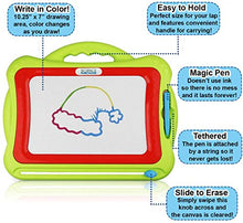 Load image into Gallery viewer, Magnetic Drawing Doodle Board, Tethered Pen Writes in Color, Writing Easily Wipes Clear with Slider, Easy to Hold and Use (Green)