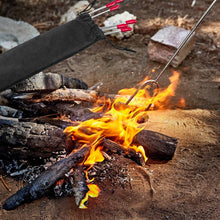 Load image into Gallery viewer, 8 Pack Extra Long Telescoping Marshmallow Roasting Sticks with Storage Bag - Extends to 33 Inches, Shrinks to Less Than 10 Inches for Travel - Perfect for Camping