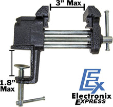 Load image into Gallery viewer, Durable 3 Inch Clamp-On Metal Vise, Attaches to Any Table up to 1.8 Inches Thick