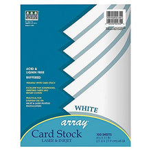 Load image into Gallery viewer, Heavyweight 65-pound card stock | White color | Card stock measures 8 1/2-inches by 11-inches | Perfect for a variety of paper projects | Laser and inkjet printer compatible