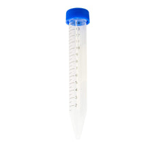 Load image into Gallery viewer, 25 Pack 14mL Conical Graduated Plastic Centrifuge Tubes with Caps (5" Long, 5/8" Diameter)