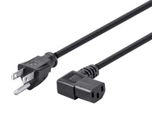 Load image into Gallery viewer, Whether the power cable that came with your equipment are too long or too short you can find replacement cables in the perfect length right here | These Right Angle Power Cords feature a 90 degree C13 connector (PC side) which allows for better placement in tight situations | 18AWG is a standard gauge cable and will work perfectly in most applications