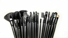Load image into Gallery viewer, 22 Piece Black Makeup Brush Set with Case