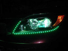 Load image into Gallery viewer, Flexible and water resistant, ultra slim design and super bright. Low power consumption and super long lasting life span | Easy installation: Features 3M double-sided tape backing and connecting the wires for attaching to any 12V power source | Great product to dress up around the headlights, under the bumper and license plate areas. Also placed under hood/front grille/car trunk/under body/under spoiler. For interior lighting decoration, glove box, center console, under seat. Applicable for auto