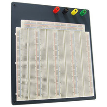 Load image into Gallery viewer, Solderless breadboard ideal for testing, prototyping and experimentation | Contact Points: 3,220. Terminal Strips: 4. Bus Strips: 7. Binding Posts: 4. | Features a sturdy steel back plate | Nickel plated clips | Size: 10.2" x 9.4"