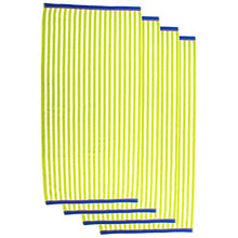 Load image into Gallery viewer, Set of 4 Cabana Stripe Towels - Lime Green | 30" X 60", GSM 425 | Machine Washable, Tumble Dry on Low | Natural materials and free from harmful chemicals and synthetic materials. Safe for family use. | Manufactured and Quality Controlled by Friends & Home