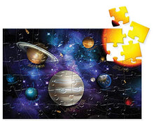 Load image into Gallery viewer, Solar System jigsaw puzzle, 48x jumbo pieces | Suitable for children 4+ years | Measures 34 x 22 inches once assembled | Comes with a large (34.25" x 9.84") solar system poster |